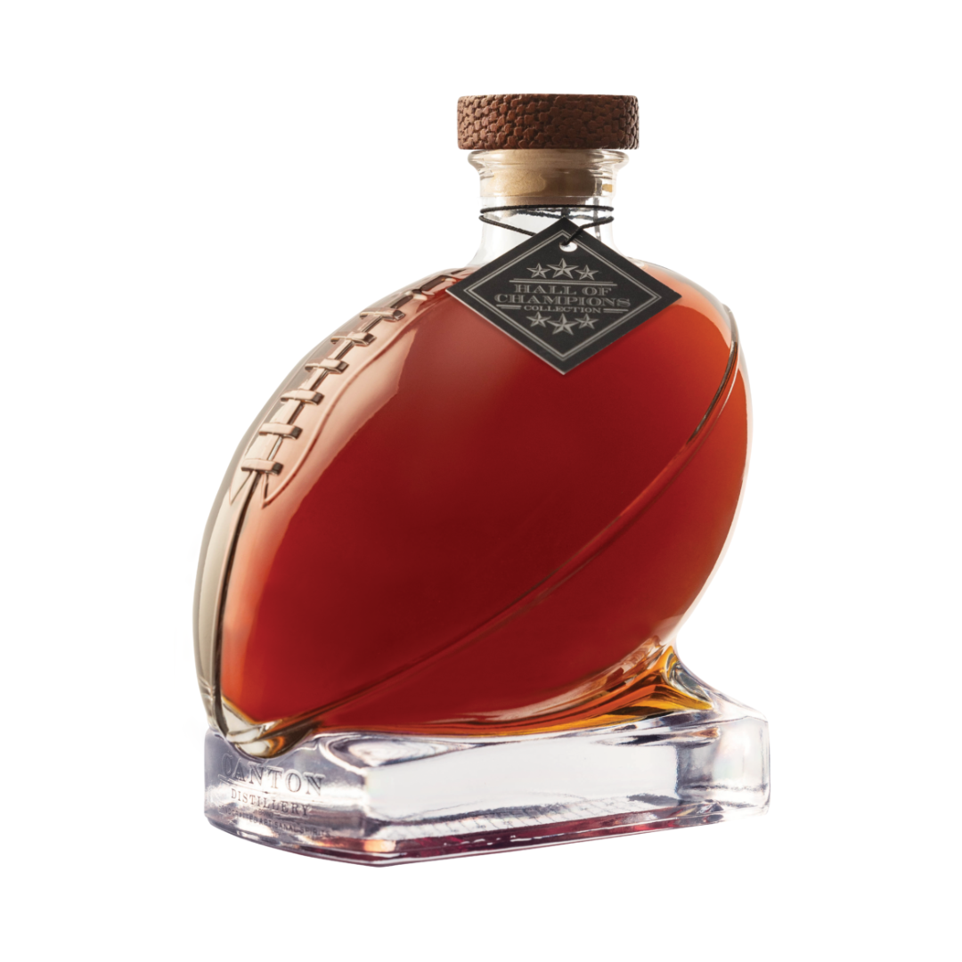 Canton Football Decanter Bourbon Whiskey 750ml, Hand-Blown Glass Football