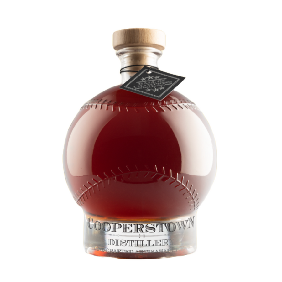 Cooperstown Doubleday Baseball Decanter Bourbon Whiskey 750ml, Hand-Blown Glass Baseball