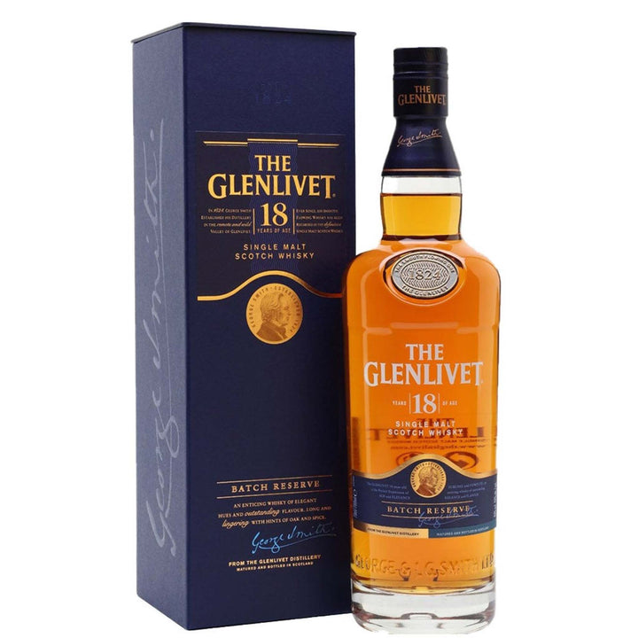 The Glenlivet 18 Year Old Batch Reserve Single Malt Scotch Whisky 750ml with gift box