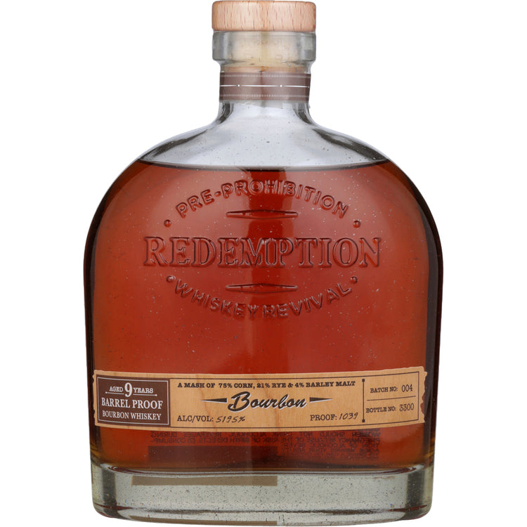 Redemption Straight Bourbon Barrel Proof 9 Yr 103.9 750ML